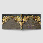 Elegant Gold Peony Floral Mariage livre d'hôtes (Complet)