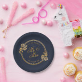 Elegant Gold Personalized Wedding | Bord papier (Feest)