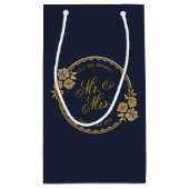 Elegant Gold Personalized Wedding | Gift Bag Klein Cadeauzakje (Achterkant)