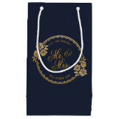 Elegant Gold Personalized Wedding | Gift Bag Klein Cadeauzakje (Voorkant)
