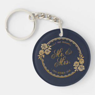 Elegant Gold Personalized Wedding   SLEUTELHANGER