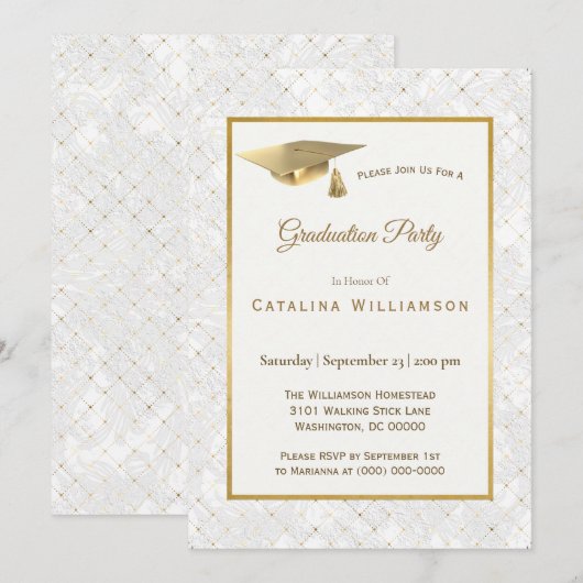 Elegant Gold Pet Afstuderen Kaart (Voorkant / Achterkant)