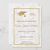 Elegant Gold Pet Foto Afstuderen Aankondiging (Voorkant)