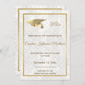 Elegant Gold Pet Foto Afstuderen Aankondiging (Voorkant / Achterkant)