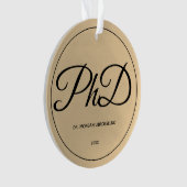 Elegant Gold PhD Afstuderen Naam jaar Ornament (voorkant)