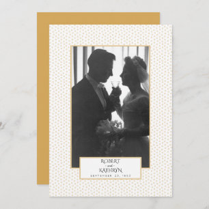 Elegant Gold Photo 50th Wedding Jubileum Party Kaart