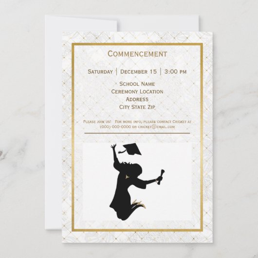 Elegant Gold Photo Blue Pet Afstuderen Aankondiging (Achterkant)