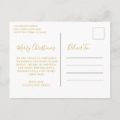 Elegant Gold Photo Holiday Faire-part de naissance (Dos)