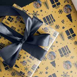 Elegant Gold Photo Holiday Kerstmis Cadeaupapier