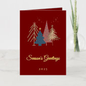 Elégant Gold Photo Moderne Vacances Arbres Noël (Recto)