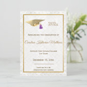 Elegant Gold Photo Pet Paars Afstuderen Aankondiging