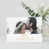 Elegant Gold Photo QR Code Mariage Réponse (Debout devant)