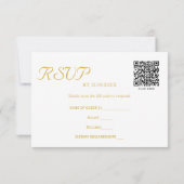Elegant Gold Photo QR Code Mariage Réponse (Dos)
