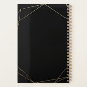 Elegant Gold Pineappel | Zwart Planner (Achterkant)