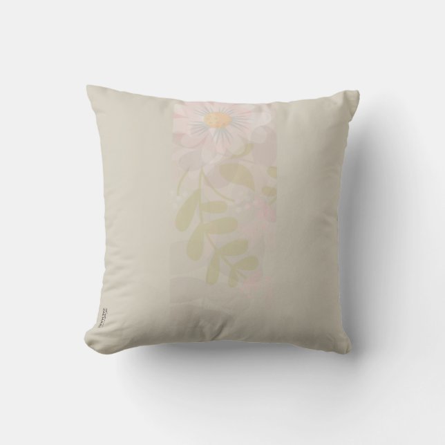 Elegant Gold Pink Abstracte Floral Kussen (Voorkant)