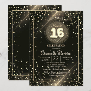Elegant Gold Polka Dots, weet 16 party Kaart