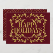 Elegant Gold Prettige feestdagen kerstKaart (Voorkant / Achterkant)