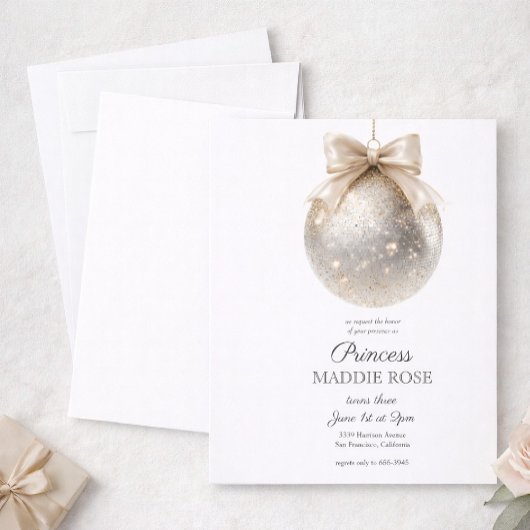 Elegant Gold Princess Birthday Invitation