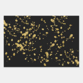 Elegant Gold Printed Splashes and Streaks Pattern Inpakpapier Vel (Voorkant 3)