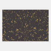 Elegant Gold Printed Splashes and Streaks Pattern Inpakpapier Vel (Voorkant)