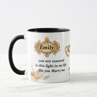 Elegant Gold Proposal Mug - "Will You Marry Me" Cu