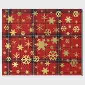 Elegant Gold & Pset-kerstsnowflake Patroon Cadeaupapier (Vlak)