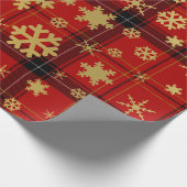 Elegant Gold & Pset-kerstsnowflake Patroon Cadeaupapier (Hoek)