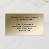 Elegant Gold Purple Événement Bartender Carte de v (Dos)