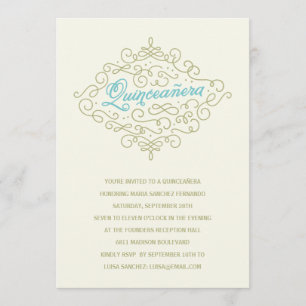Elegant Gold Quinceanera Kaart