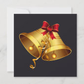 Elégant Gold Red Christmas Party Invitation (Dos)