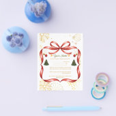  Elegant Gold & Red Christmas Party Invitation Flyer (Enkel)