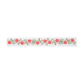 Elegant Gold Red Daisy Etching Border Band Uitnodigingen Wikkel (Vlak)