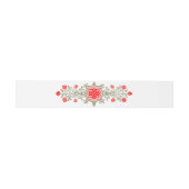 Elegant Gold Red Daisy Etching Invitation Band Uitnodigingen Wikkel (Vlak)