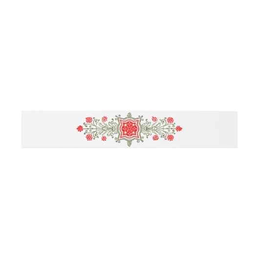 Elegant Gold Red Daisy Etching Invitation Band Uitnodigingen Wikkel (Vlak)