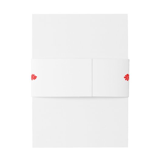 Elegant Gold Red Daisy Etching Invitation Band Uitnodigingen Wikkel (Achterkant Voorbeeld)