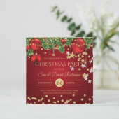 Elegant Gold Red Glitter-kerstfeestdag Kaart (Staand voorkant)