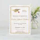 Elegant Gold Red Photo Pet Afstuderen Aankondiging (Staand voorkant)