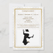 Elegant Gold Red Photo Pet Afstuderen Aankondiging (Achterkant)