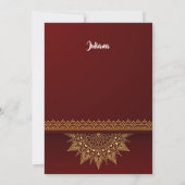 Elegant Gold Red Royal Minimal Birthday Invitation (Dos)