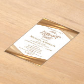 Elegant Gold Retirement Party  Acryl Uitnodigingen (Laagn)