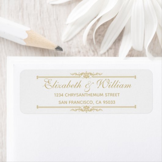 Elegant Gold Return-adreslabel Etiket (Insitu)