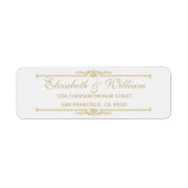 Elegant Gold Return-adreslabel Etiket (Voorkant)