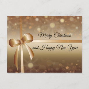 Elegant, Gold Ribbon, Luxury, Shiny, Holiday Briefkaart