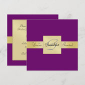 Elegant Gold Ribbon Paars All Occasion Invitation Kaart (Voorkant / Achterkant)