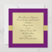 Elegant Gold Ribbon Paars All Occasion Invitation Kaart (Achterkant)
