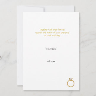 Elegant Gold Rings Classic Wedding Invitation