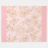 Elegant Gold Roos Fleece Deken (Voorkant (Horizontaal))