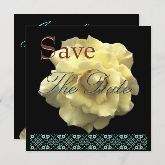 Elegant GOLD Roos Wedding Save Date Save The Date (Voorkant / Achterkant)