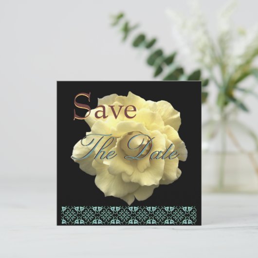 Elegant GOLD Roos Wedding Save Date Save The Date (Staand voorkant)