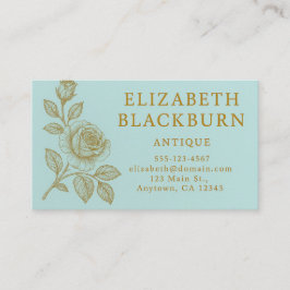 Elegant Gold Rose Vintage Business Card Visitekaartje